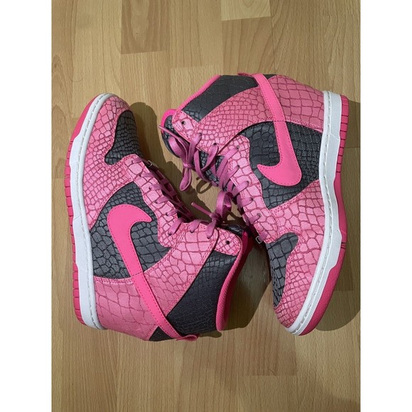 Nike Dunk Sky Hi High Wedge Heel Snake Print NIKEiD Womens Pink Shoe Size 7 - Picture 5 of 9